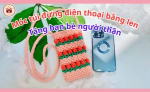 móc túi đựng điện thoại bằng len